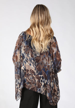 Abstract Print Flowy Blouse