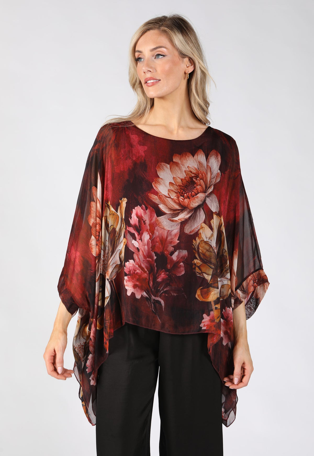 Abstract Print Flowy Blouse