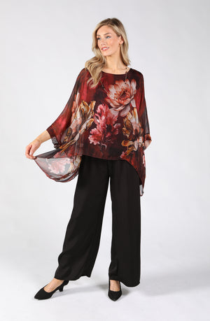 Abstract Print Flowy Blouse