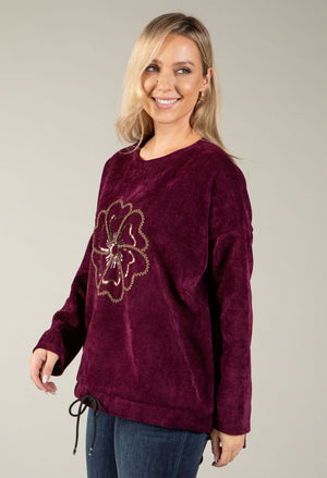 Embroidered Flower Sweatshirt