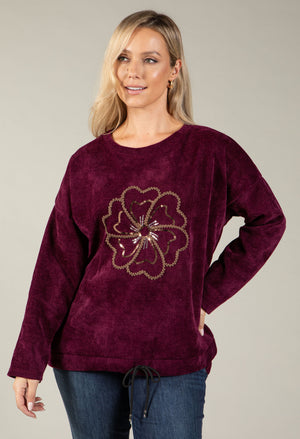 Embroidered Flower Sweatshirt