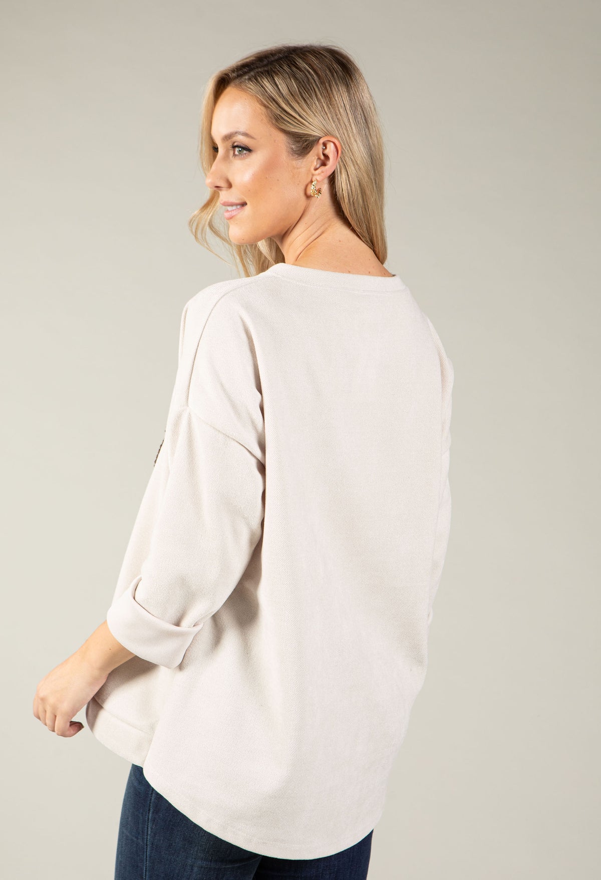 Embroidered Flower Sweatshirt