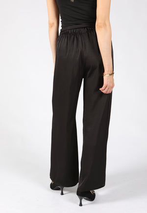 Satin Look Trousers with Tie Belt