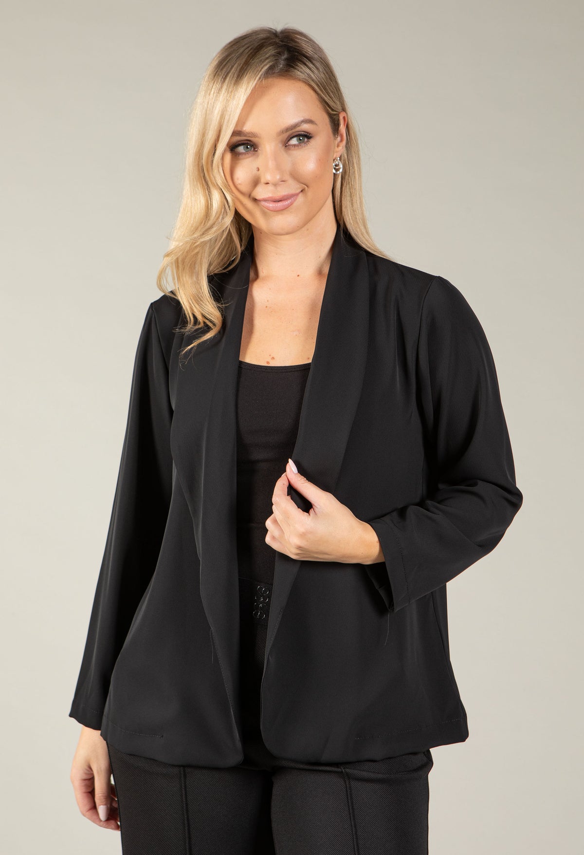 Relaxed Open Front Blazer