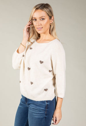 Merlot Love Heart Knit Jumper