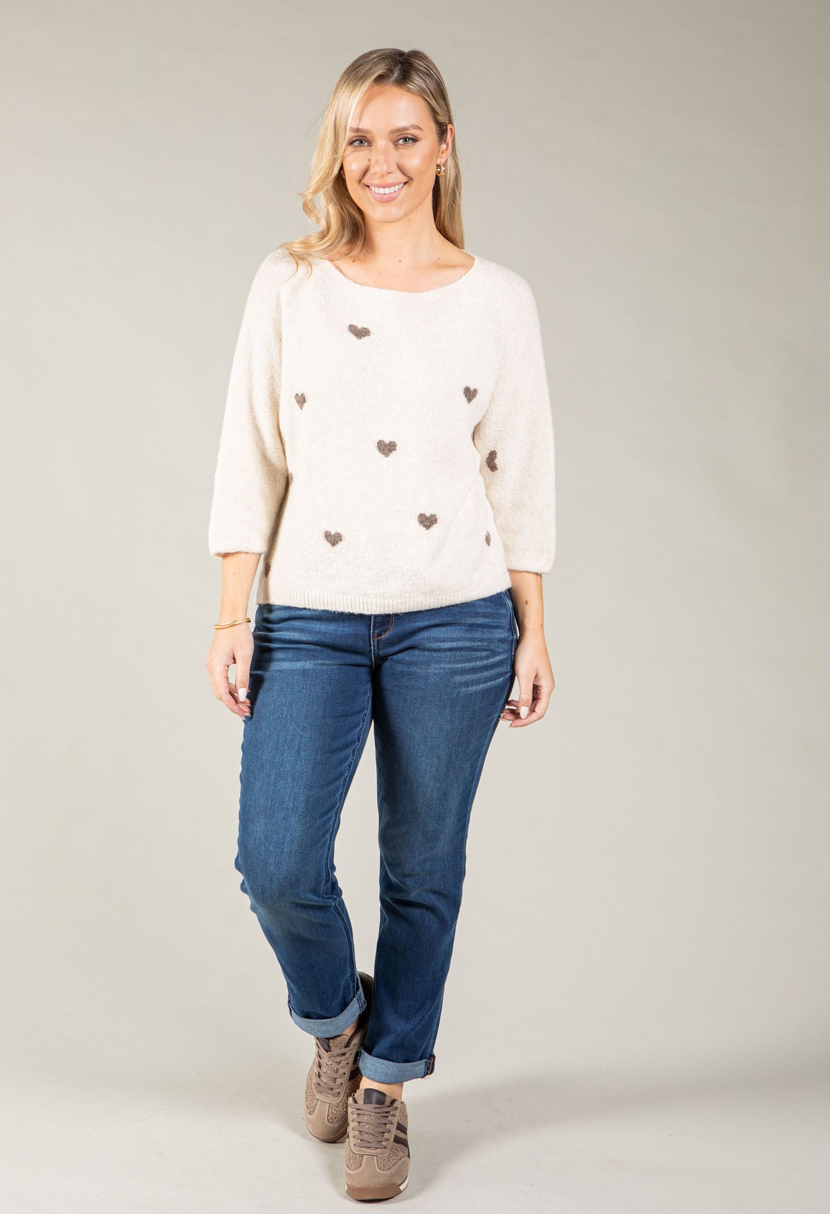 Merlot Love Heart Knit Jumper