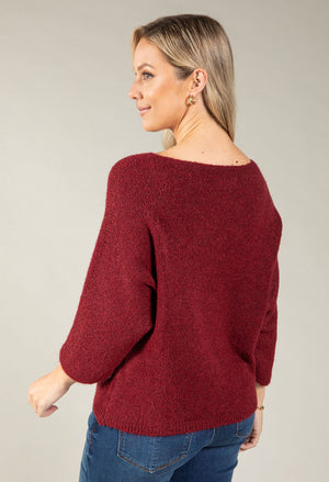 Merlot Love Heart Knit Jumper