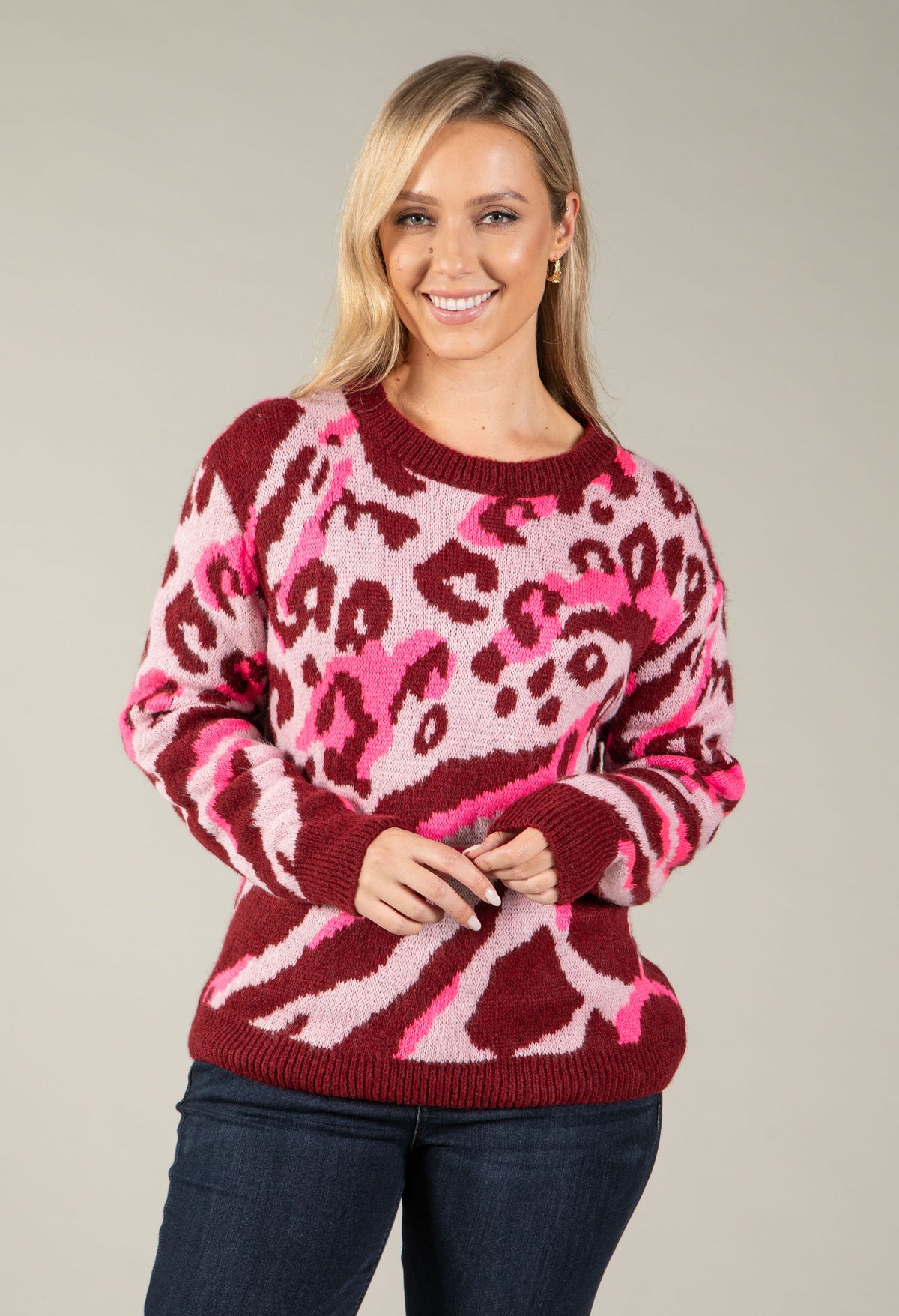 Leopard Print Knit Jumper