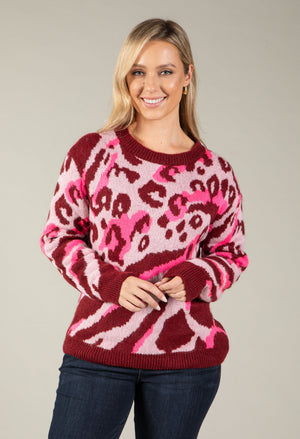 Leopard Print Knit Jumper