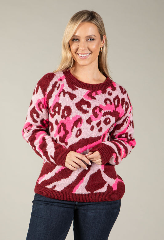 Leopard Print Knit Jumper – Pamela Scott