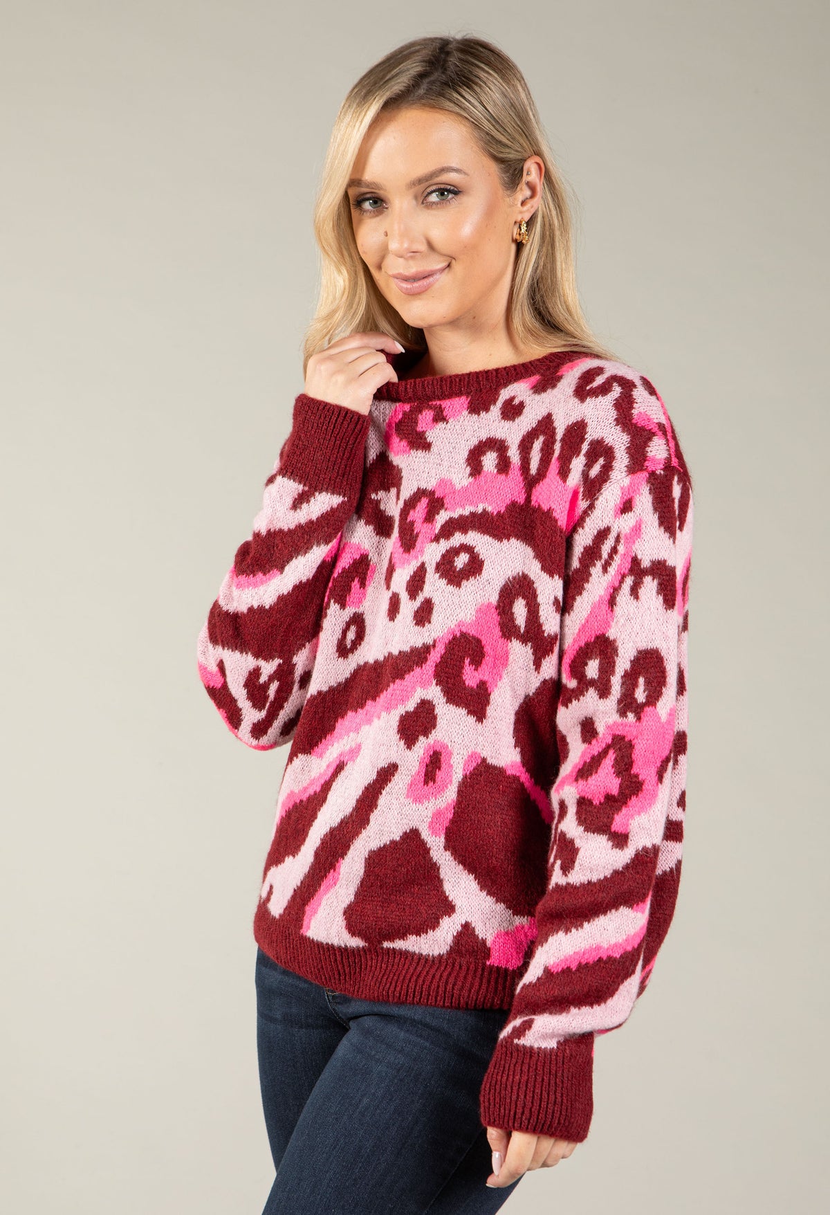 Leopard Print Knit Jumper
