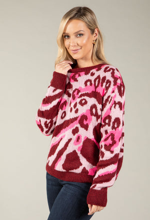 Leopard Print Knit Jumper