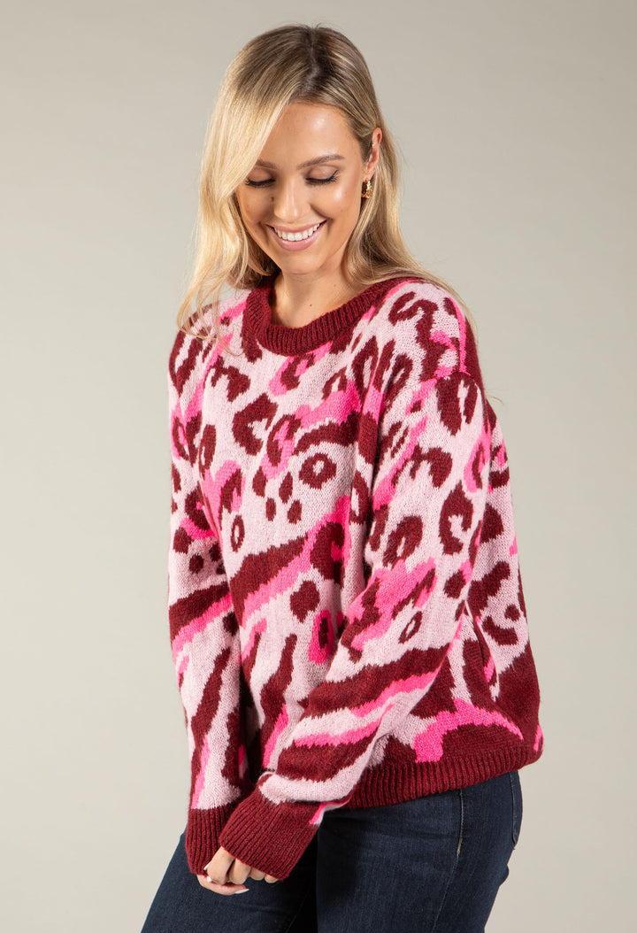 Leopard Print Knit Jumper