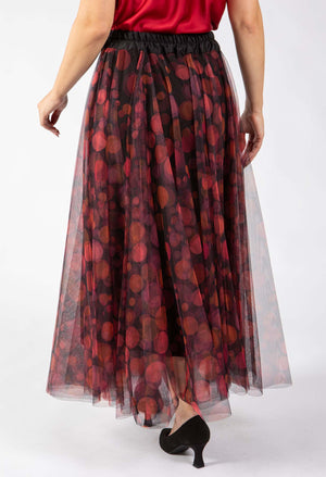 Polka Dot Print Tulle Skirt
