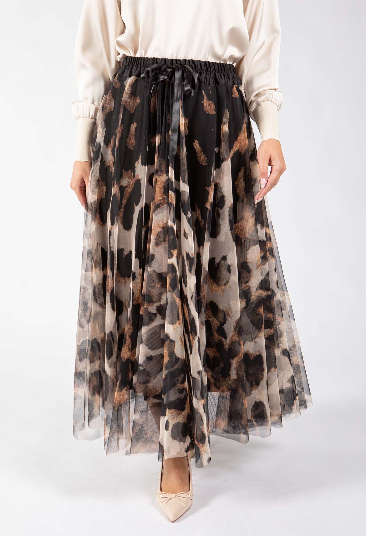 Animal Print Tulle Skirt