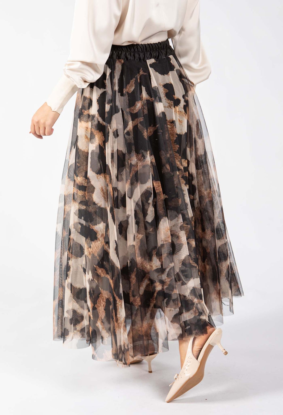 Animal Print Tulle Skirt
