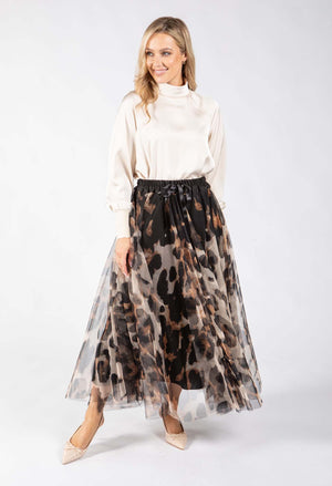 Animal Print Tulle Skirt