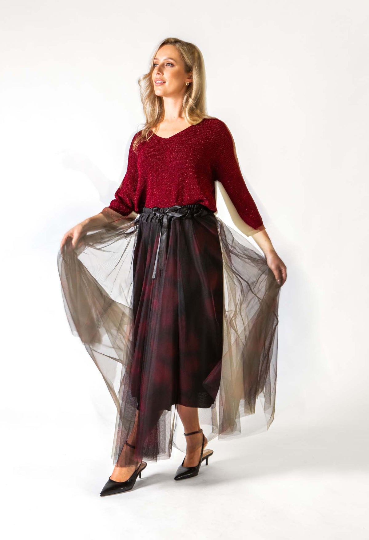 Watercolour Design Tulle Skirt