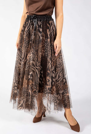 Animal Print Tulle Skirt