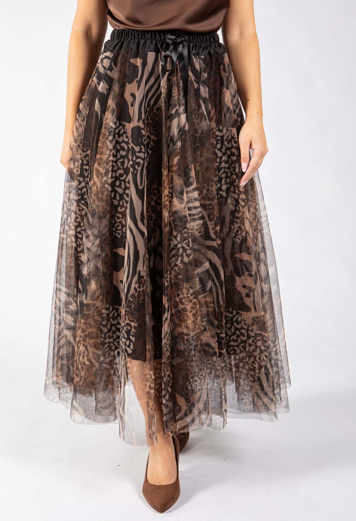 Animal Print Tulle Skirt