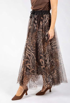 Animal Print Tulle Skirt