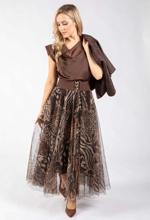 Animal Print Tulle Skirt