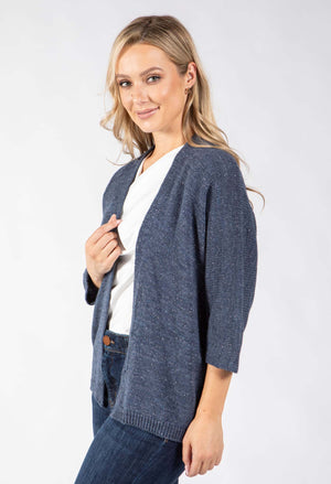 Open Front Lurex Knit Cardigan