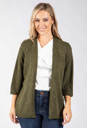 Open Front Lurex Knit Cardigan