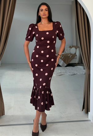 Jennifer Polka Dot Midi Dress
