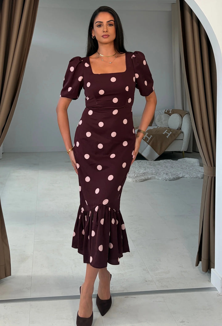 Jennifer Polka Dot Midi Dress