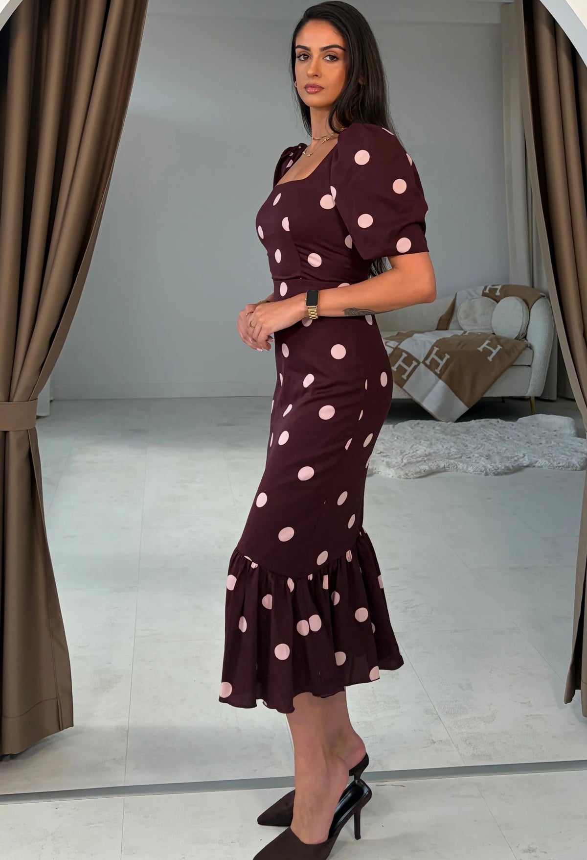 Jennifer Polka Dot Midi Dress