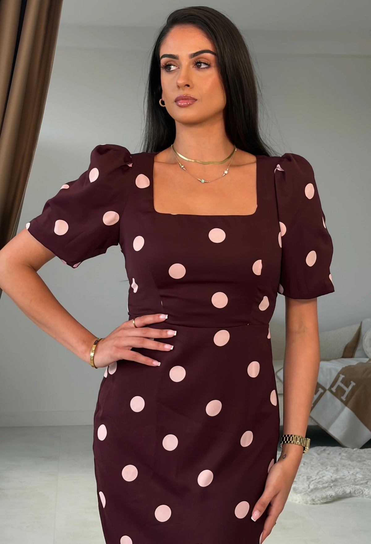 Jennifer Polka Dot Midi Dress