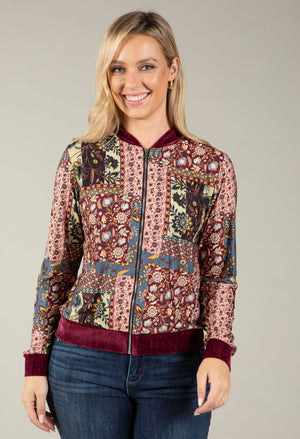 Theo Patchwork Zip Up Blouse