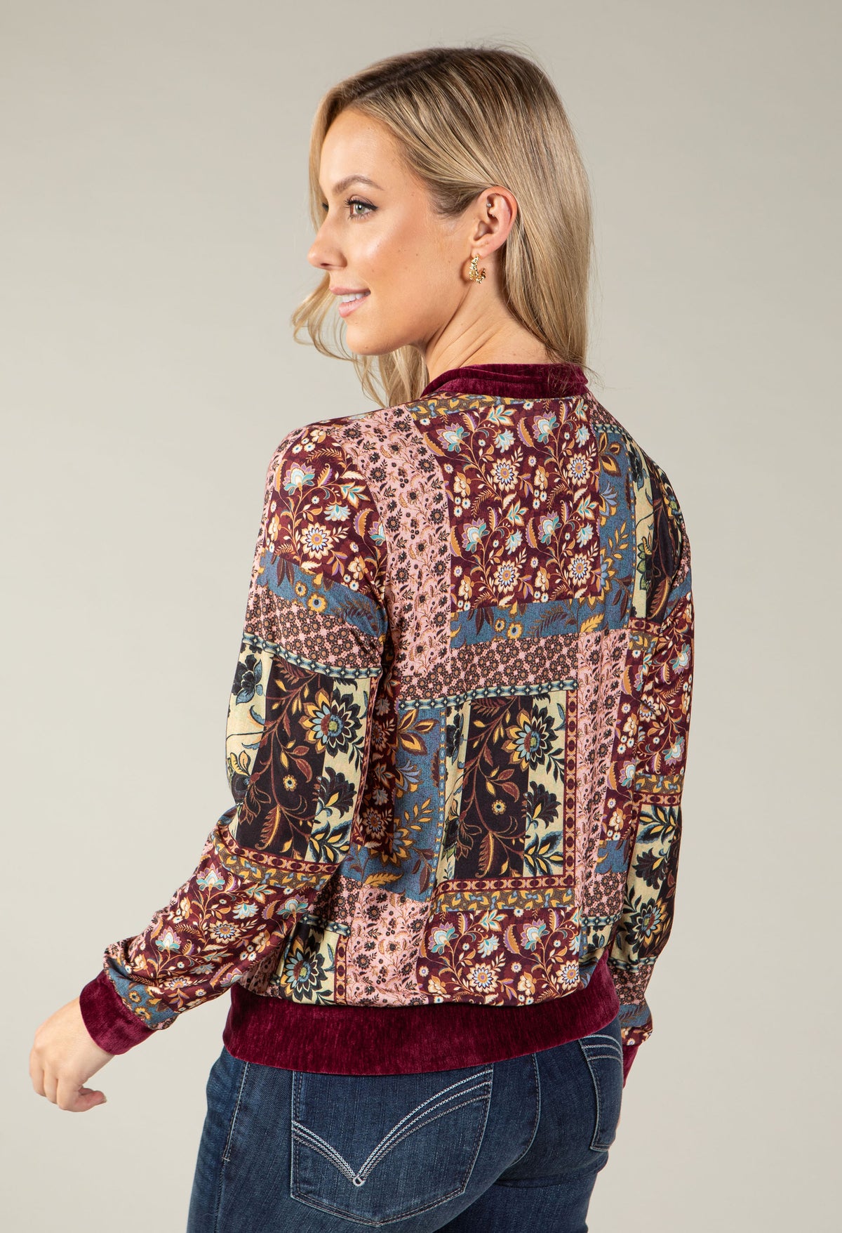 Theo Patchwork Zip Up Blouse