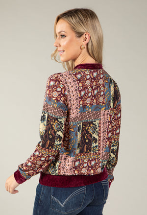Theo Patchwork Zip Up Blouse