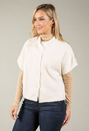 Snow Button Up Short Sleeve Cardigan