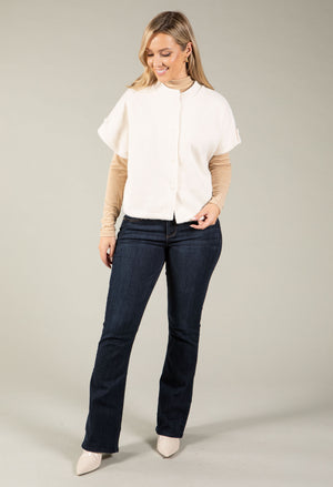 Snow Button Up Short Sleeve Cardigan