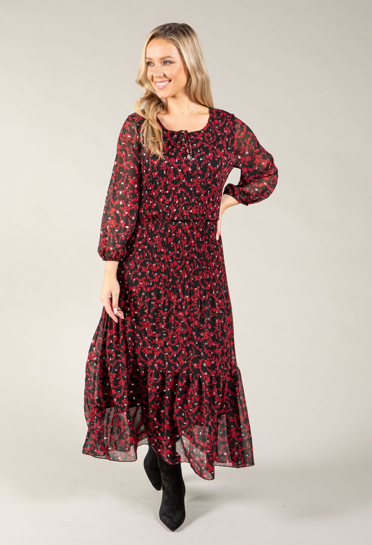 Riadella Plisse Pleated Floral Dress