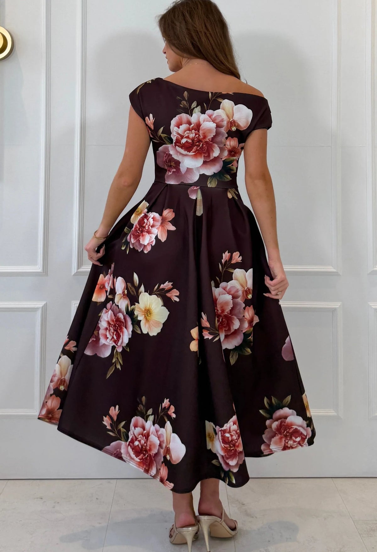 Betty Asymmetric Floral Midi Dress