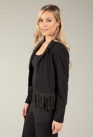 Diamante Fringe Cropped Jacket