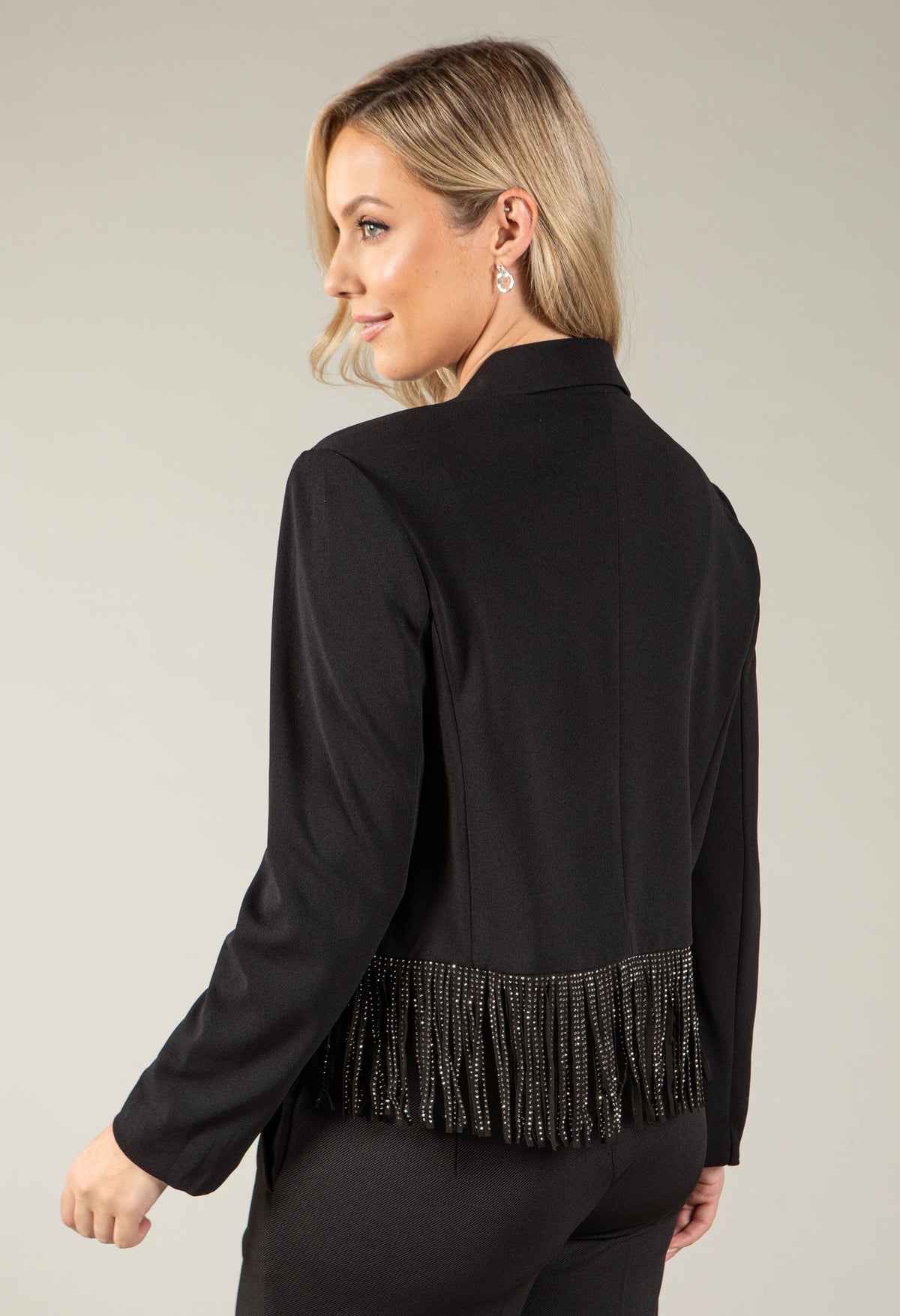 Diamante Fringe Cropped Jacket