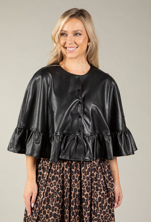Faux Leather Cape
