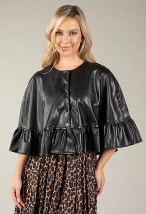 Faux Leather Cape