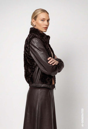 Faux Leather & Fur Jacket