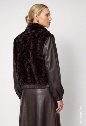 Faux Leather & Fur Jacket