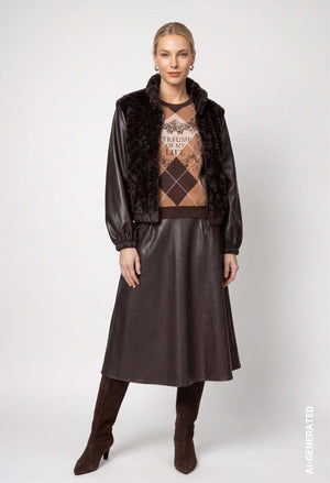 Faux Leather & Fur Jacket