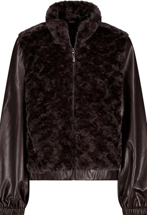 Faux Leather & Fur Jacket