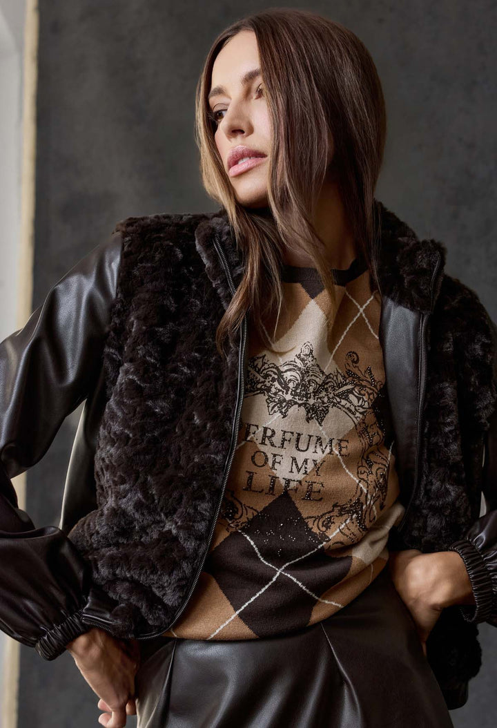 Faux Leather & Fur Jacket