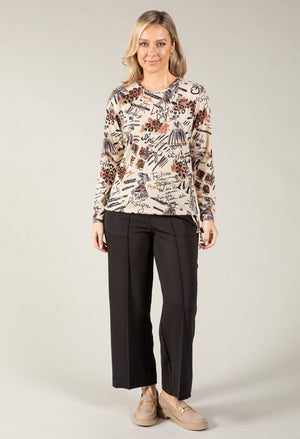 Fashion Print Fine Knit Top