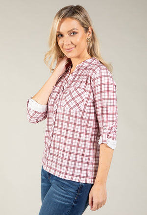 Dots Gingham Print Blouse